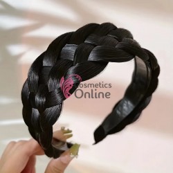 Bentita pentru par impletita spic din fibra sintetica lata BST020AA Brunet